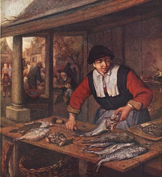 魚妻 オランダの風俗画家 アドリアン・ファン・オスターデ Oil Paintings